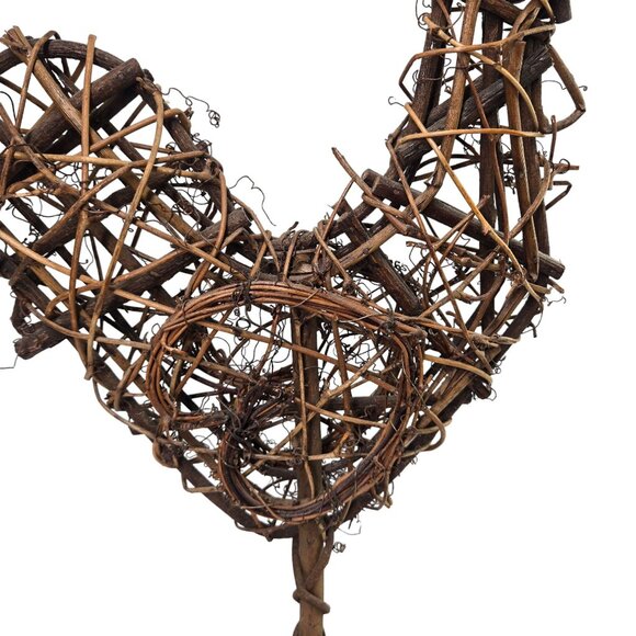 Chicken Rooster Twig Sculpture Statue 19 Inch Vine Art Vintage FarmCore - Picture 9 of 11